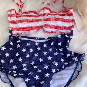 HOT WATER American Flag Monokini Bikini Swim Suit NWT B16-27